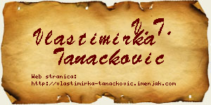 Vlastimirka Tanacković vizit kartica